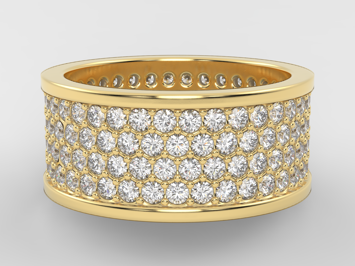 Wide Pave Diamond Ring