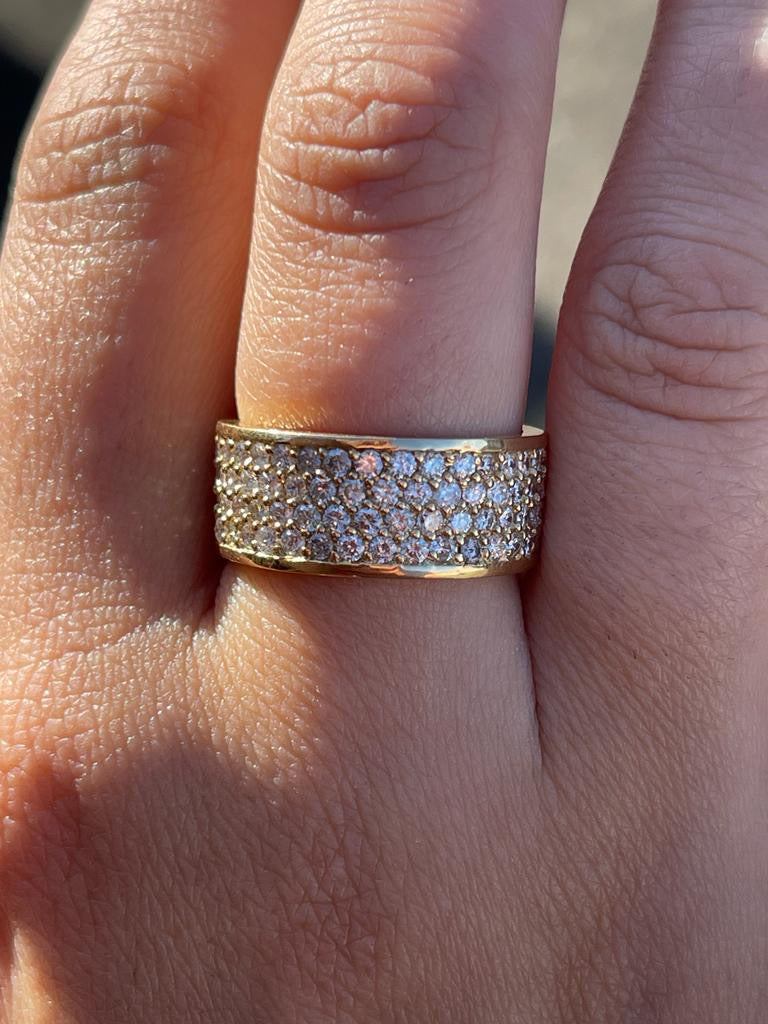 Wide Pave Diamond Ring
